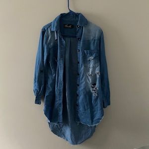 Faux denim shirt